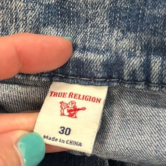 True Religion Geno Relaxed Slim Stonewashed Acid Jeans size 30 World Tour - Picture 10 of 13